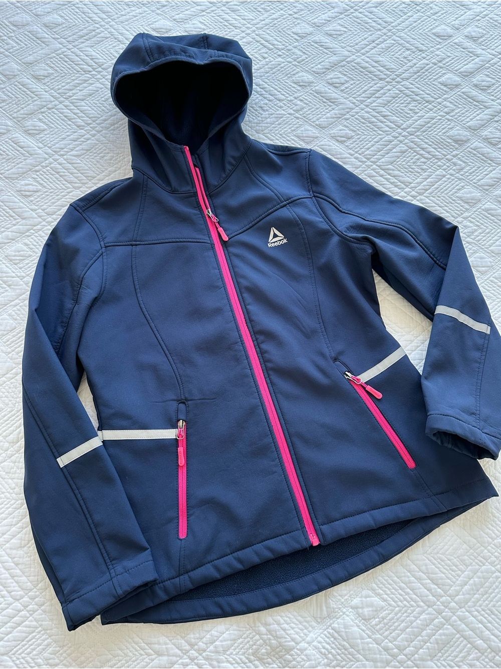 Reebok Neoprene Athletic Jacket - Navy with Pink Zippers
